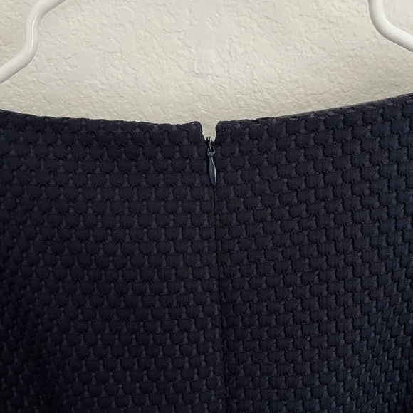 Jcrew Navy Textured Dress, Boatneck sheath dress in matelassé - Picture 4 of 5